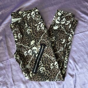 Tripp NYC Cheetah Pants With Skulls